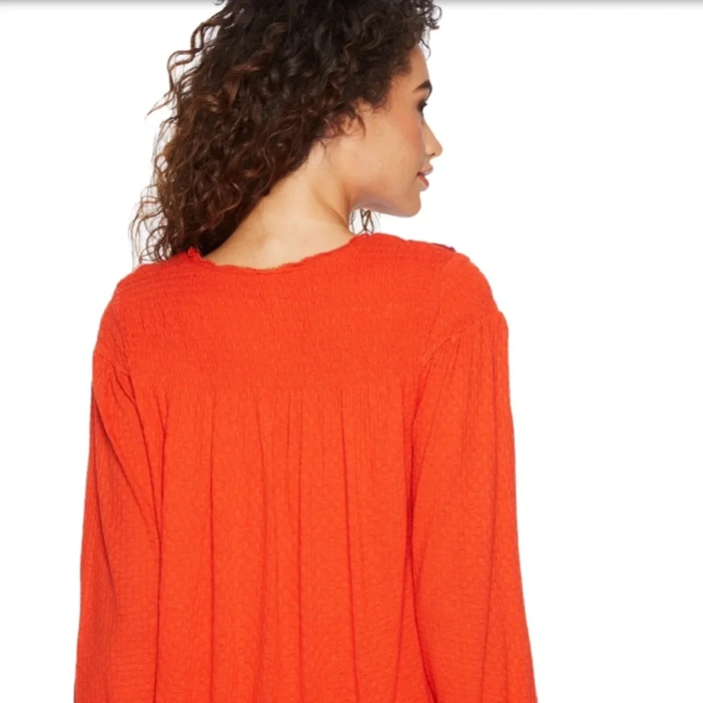 NWT FREE PEOPLE BEGONIA EMBROIDERED LONG‎ SLEEVE TOP Boho Cottagecore Romantic